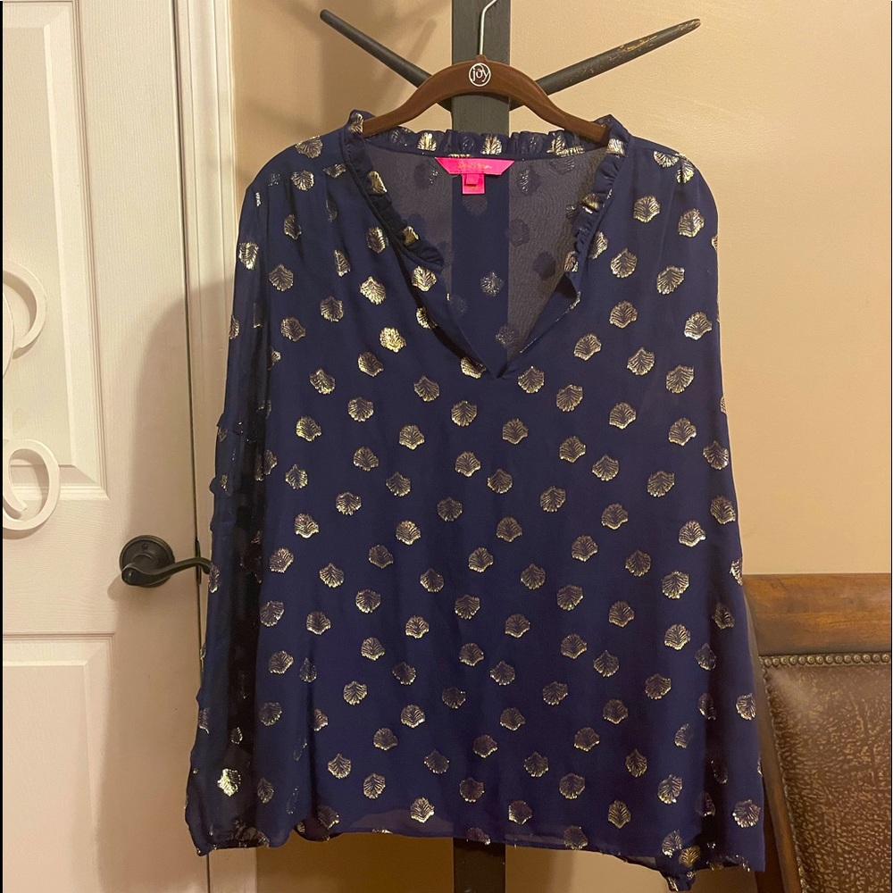 💙✨Lilly Pulitzer Giana Silk Top - Large✨💙